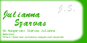 julianna szarvas business card